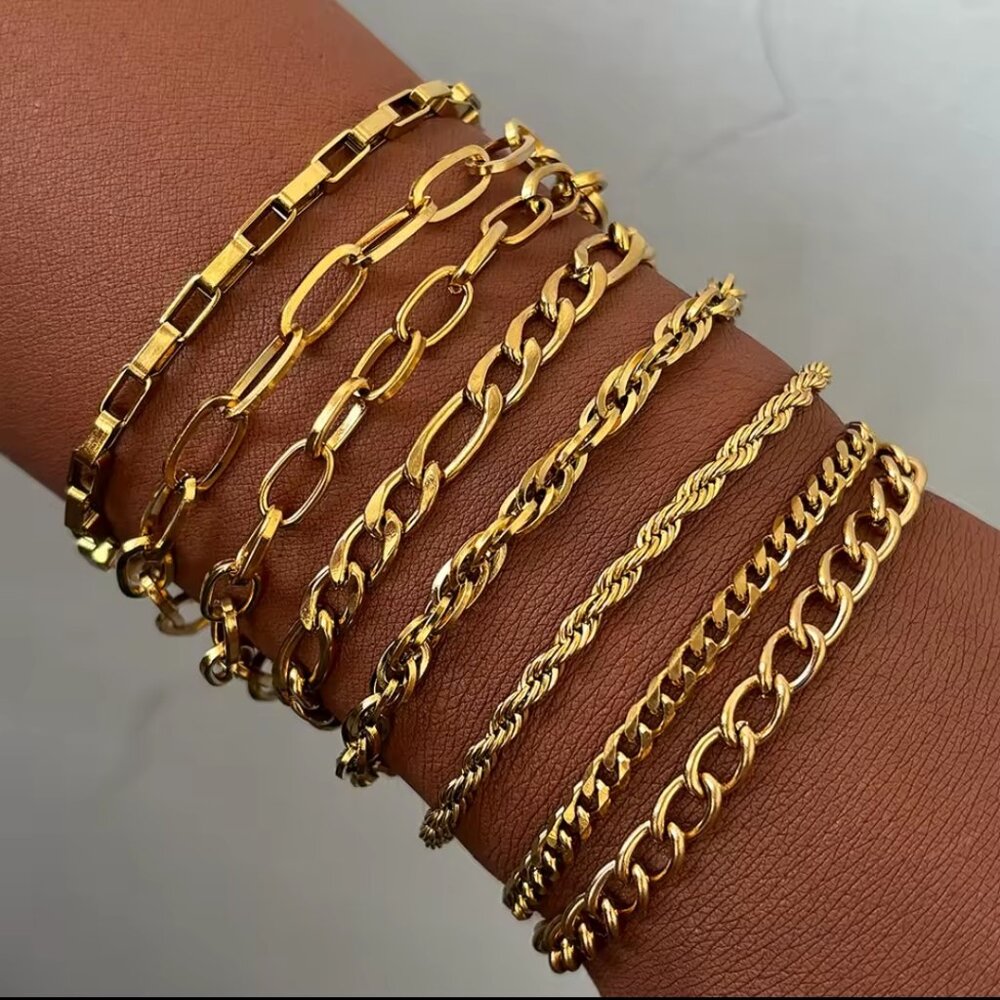 Stainless steel adjustable bracelet set